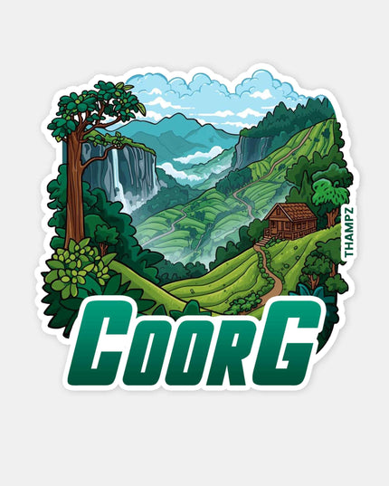 Coorg Hills & Waterfall Vinyl Travel Sticker