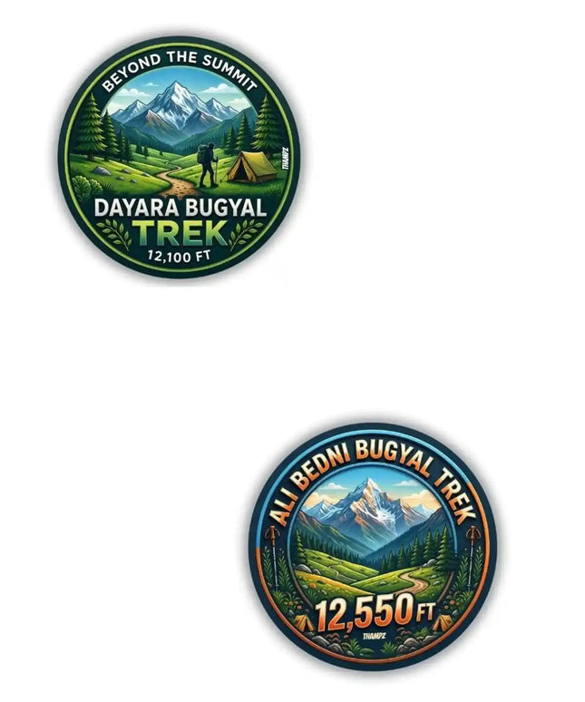 Dayara Bugyal Trek  Ali Bedni Bugyal Trek Metal Pin Badges Set of 2  Uttarakhand Himalayan Adventure Souvenir Collection