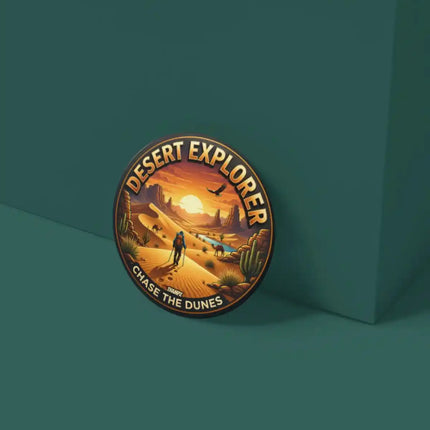 Desert Explorer Adventure Pin Badge – Desert Travel Souvenir