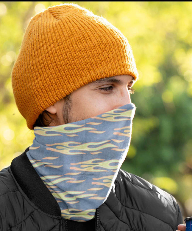 Flame Print Seamless Unisex Bandana