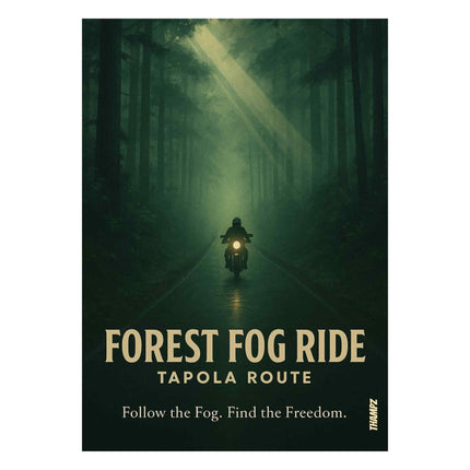 Forest Fog Ride Poster Tapola Route Monsoon Motorcycle Wall Art