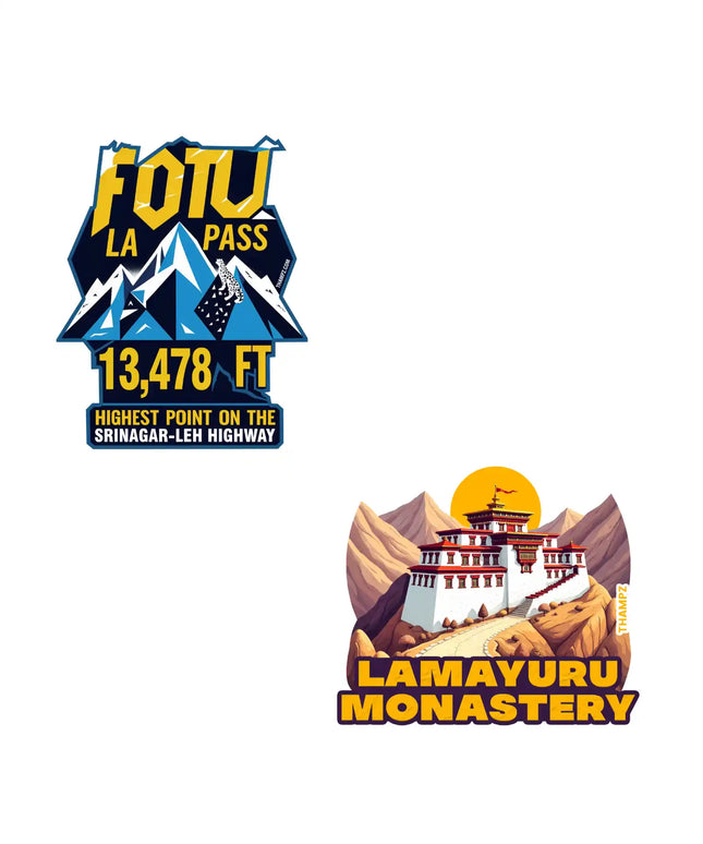 fotu la  lamayuru monastery premium matte vinyl stickers combo set of 2 die cut travel souvenir