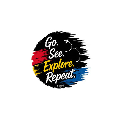 Go See Explore Repeat   Travel Adventure Glossy Vinyl Sticker