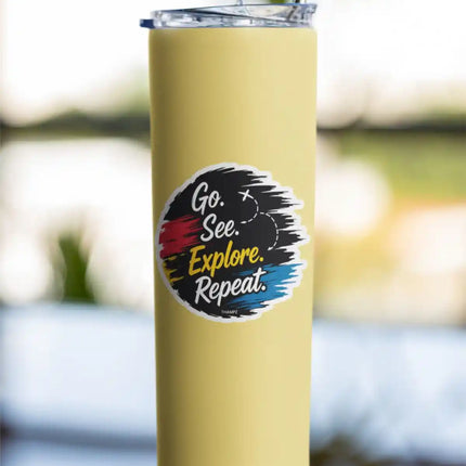 Go See Explore Repeat - Travel Adventure Glossy Vinyl Sticker