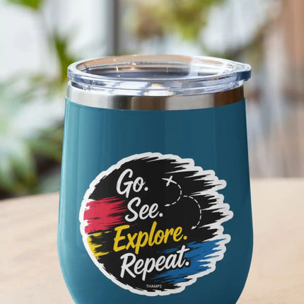 Go See Explore Repeat - Travel Adventure Glossy Vinyl Sticker