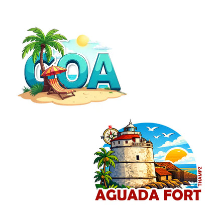 goa  aguada fort 3d embossed flexible fridge magnet combo set of 2 05mm premium travel souvenir