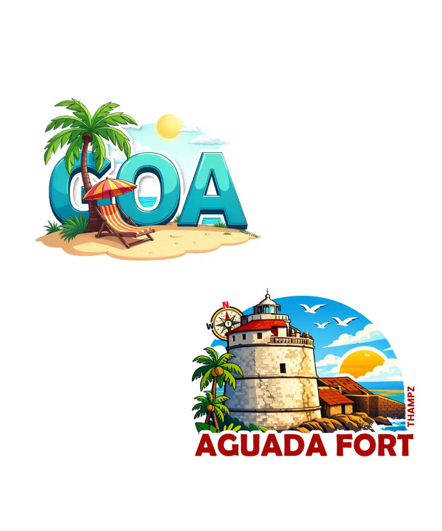 goa  aguada fort 3d embossed flexible fridge magnet combo set of 2 05mm premium travel souvenir