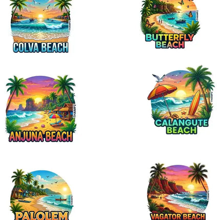 Goa Beach Adventures 3D Embossed Flexible Fridge Magnets (Set of 6) – Goa Travel Souvenir Set