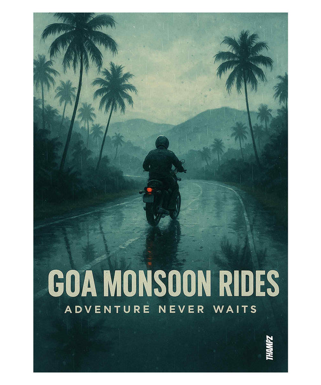 Goa Monsoon Rides Poster – Adventure Never Waits Edition