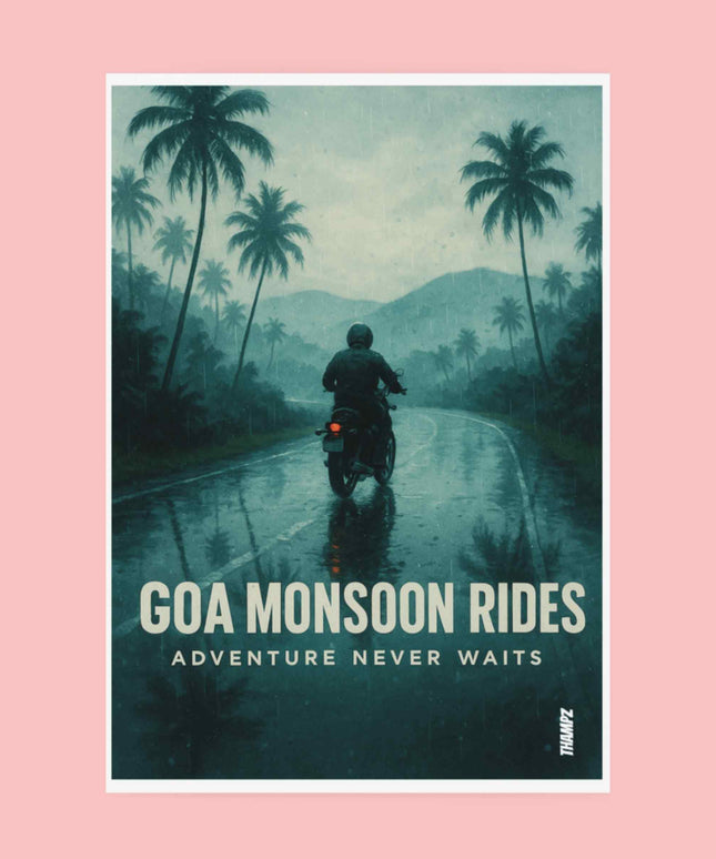 Goa Monsoon Rides Poster Adventure Never Waits Edition