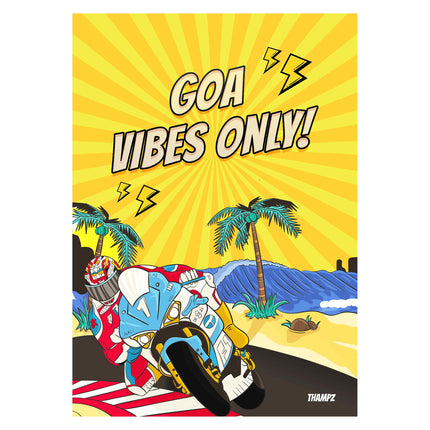 Goa Vibes Only – Coastal Rider Pop-Art Poster