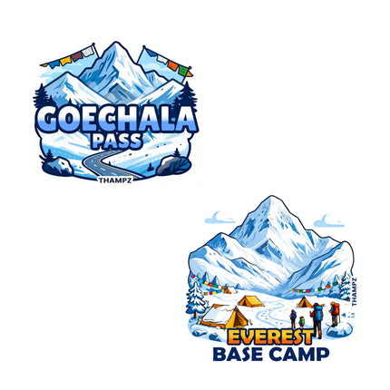 goechala  everest base camp 3d embossed flexible fridge magnet combo set of 2 05mm premium travel souvenir