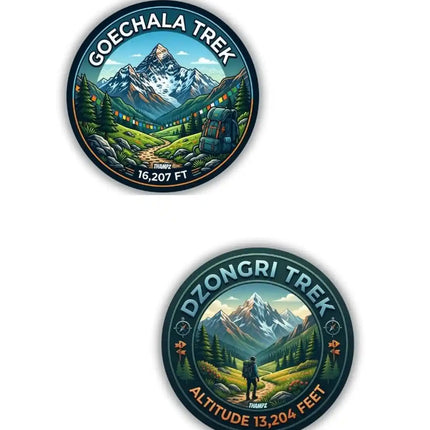 Goechala Pass Trek  Dzongri Trek Metal Pin Badges Set of 2  Sikkim Himalayan Adventure Souvenir Collection