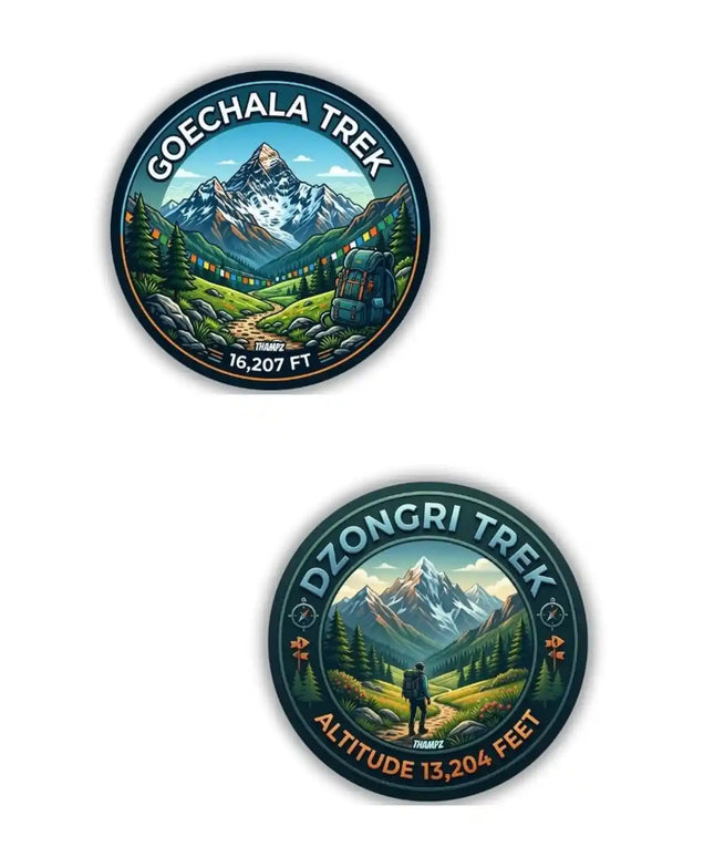 Goechala Pass Trek  Dzongri Trek Metal Pin Badges Set of 2  Sikkim Himalayan Adventure Souvenir Collection