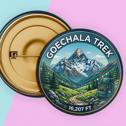 Goechala Trek Himalayan Pin Badge – 16,207 FT Mountain Adventure Travel Souvenir