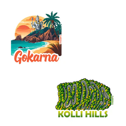 gokarna  kolli hills premium matte vinyl stickers combo set of 2 die cut travel souvenir