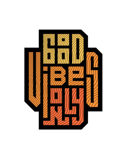 Good Vibes Only Retro Line Art Sticker