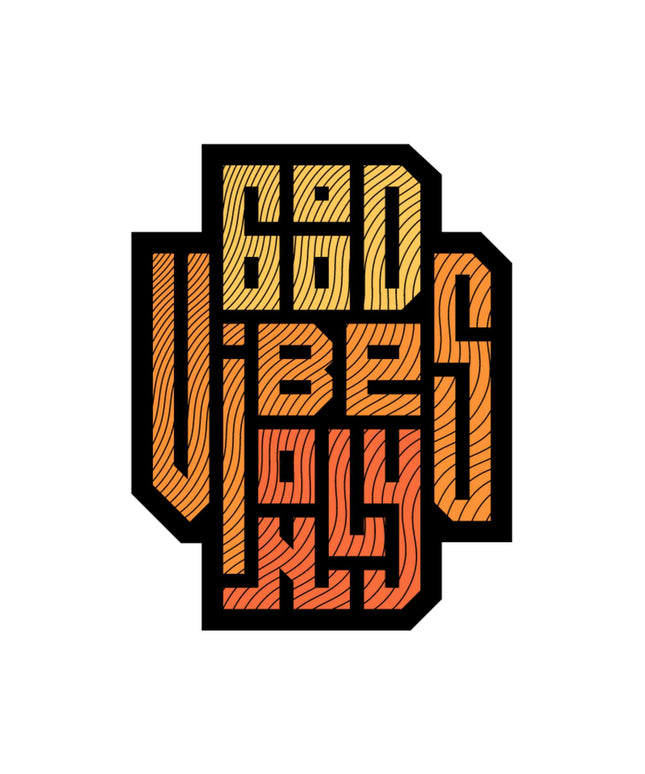 Good Vibes Only Retro Line Art Sticker