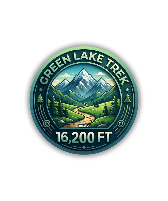 Green Lake Trek Himalayan Pin Badge – 16,200 FT Mountain Adventure Travel Souvenir
