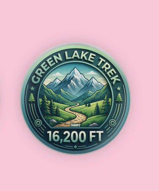 Green Lake Trek Himalayan Pin Badge – 16,200 FT Mountain Adventure Travel Souvenir