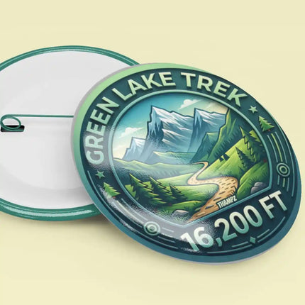 Green Lake Trek Himalayan Pin Badge – 16,200 FT Mountain Adventure Travel Souvenir