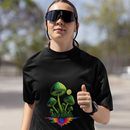 Green Psychedelic Mushroom Oversized T-Shirt
