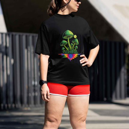 Green Psychedelic Mushroom Oversized T-Shirt