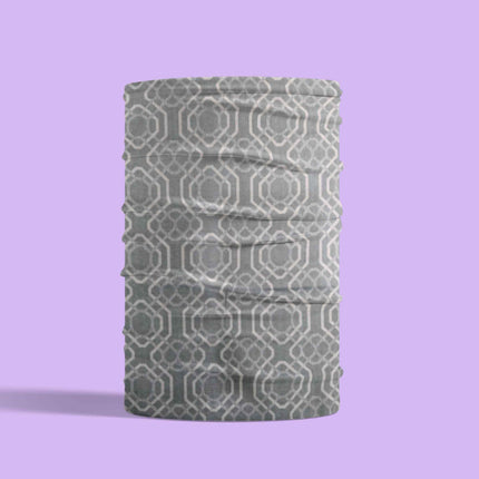 Grey Geometric Hexagon Seamless Unisex Bandana