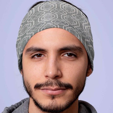 Grey Geometric Hexagon Seamless Unisex Bandana