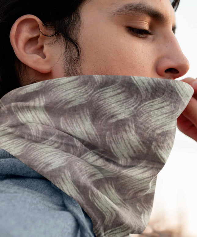 Grey Wave Textured Seamless Unisex Bandana