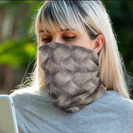 Grey Wave Textured Seamless Unisex Bandana