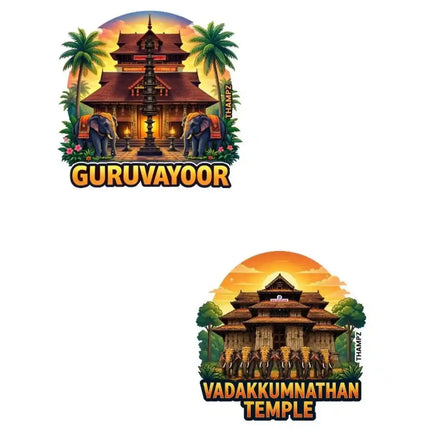 Guruvayoor & Vadakkumnathan Temple Fridge Magnet – Spiritual Travel Souvenir & Collectible