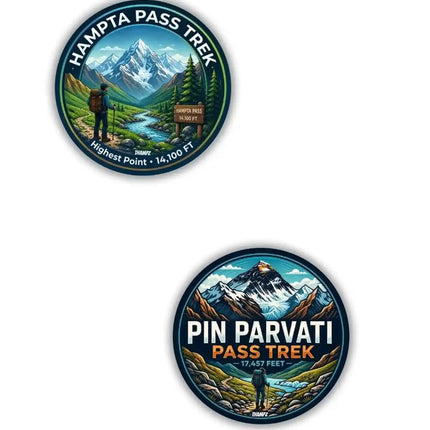 Hampta Pass Trek  Pin Parvati Pass Trek Metal Pin Badges Set of 2  Himalayan Adventure Souvenir Collection