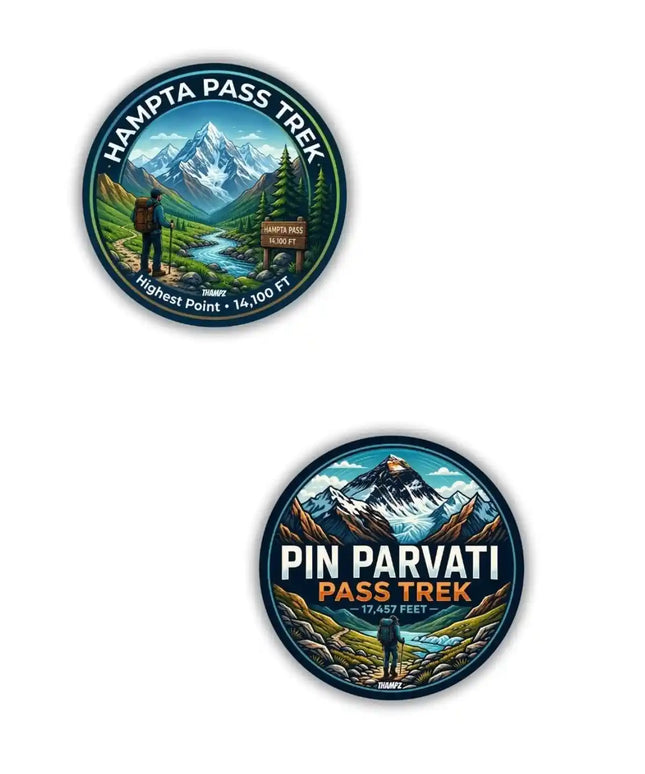 Hampta Pass Trek  Pin Parvati Pass Trek Metal Pin Badges Set of 2  Himalayan Adventure Souvenir Collection