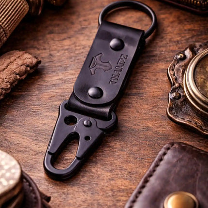 handmade-ranger-leather-hook-keychain-with-carabiner-clip-belt-loop-keychain-for-bike-car-and-travel