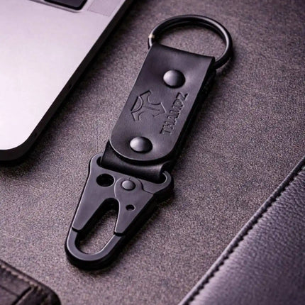 handmade-ranger-leather-hook-keychain-with-carabiner-clip-belt-loop-keychain-for-bike-car-and-travel