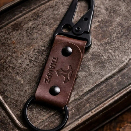 handmade ranger leather hook keychain with carabiner clip belt loop keychain for bike car and travel