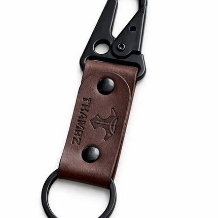 handmade ranger leather hook keychain with carabiner clip belt loop keychain for bike car and travel