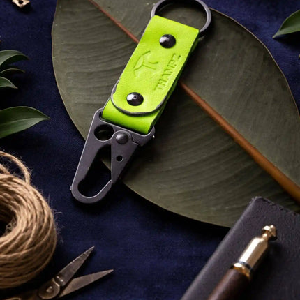 handmade ranger leather hook keychain with carabiner clip belt loop keychain for bike car and travel