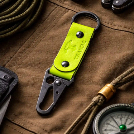 handmade ranger leather hook keychain with carabiner clip belt loop keychain for bike car and travel