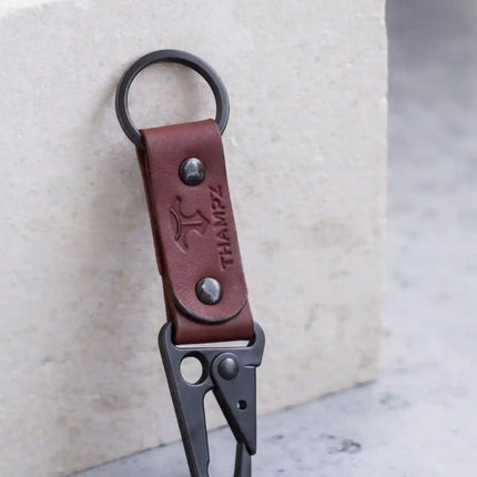 handmade ranger leather hook keychain with carabiner clip belt loop keychain for bike car and travel