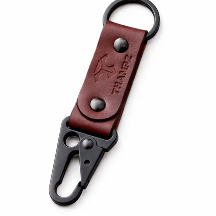 handmade ranger leather hook keychain with carabiner clip belt loop keychain for bike car and travel
