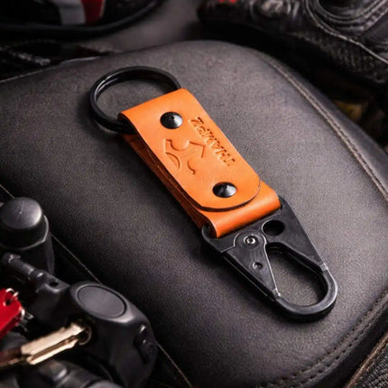 handmade ranger leather hook keychain with carabiner clip belt loop keychain for bike car and travel