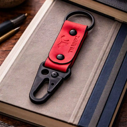 handmade ranger leather hook keychain with carabiner clip belt loop keychain for bike car and travel