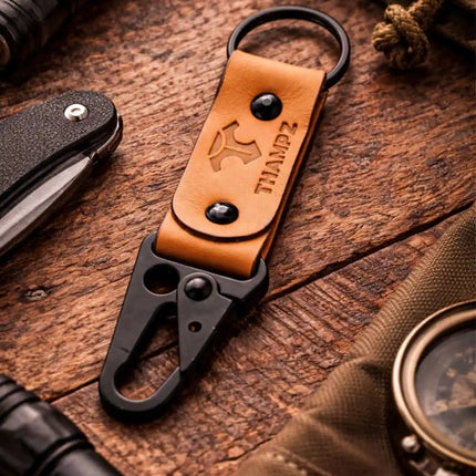 handmade-ranger-leather-hook-keychain-with-carabiner-clip-belt-loop-keychain-for-bike-car-and-travel