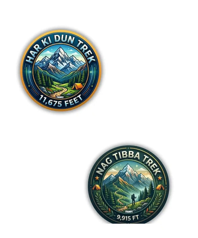 Har Ki Dun Trek  Nag Tibba Trek Metal Pin Badges Set of 2  Uttarakhand Himalayan Adventure Souvenir Collection