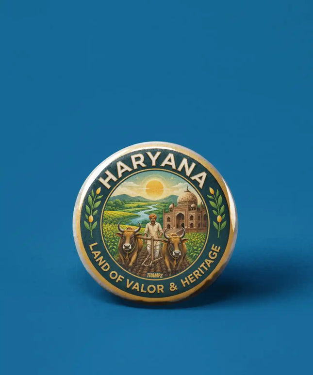 Haryana Heritage & Rural Life Pin Badge – Cultural Travel Souvenir