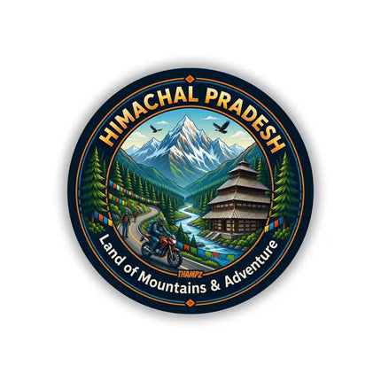 Himachal Pradesh Mountains & Temple Pin Badge – Adventure Travel Souvenir