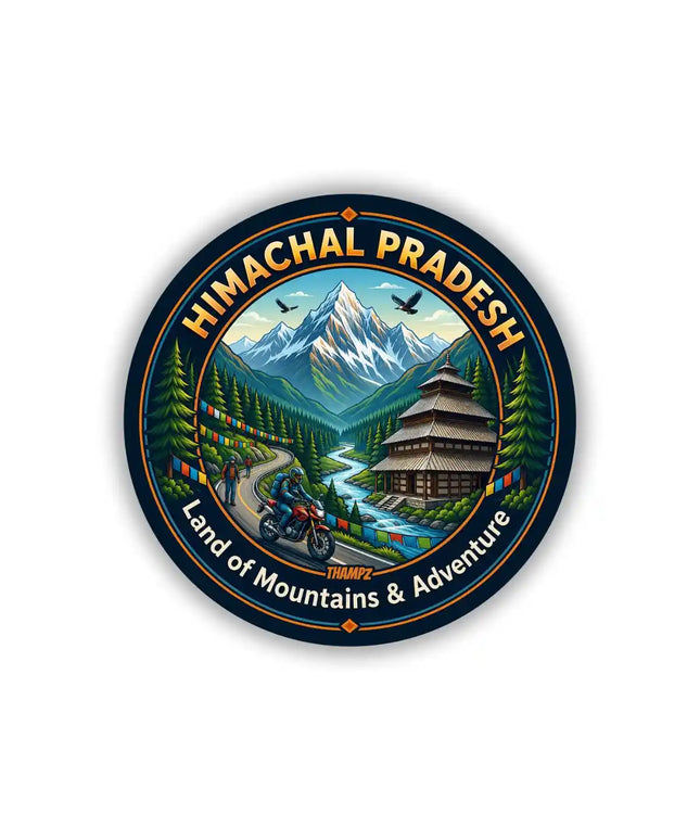 Himachal Pradesh Mountains & Temple Pin Badge – Adventure Travel Souvenir