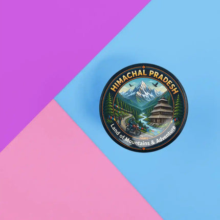 Himachal Pradesh Mountains & Temple Pin Badge – Adventure Travel Souvenir